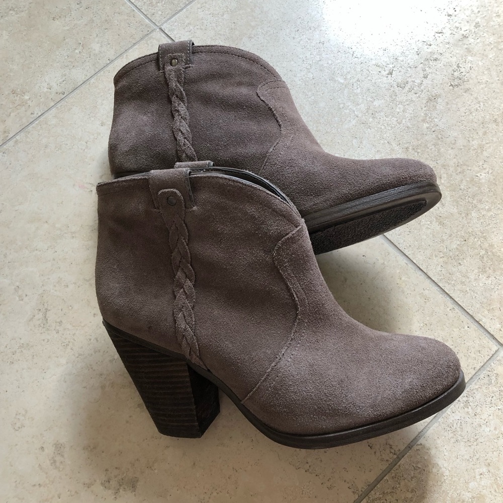 Vince Camuto Taupe Suede Booties
